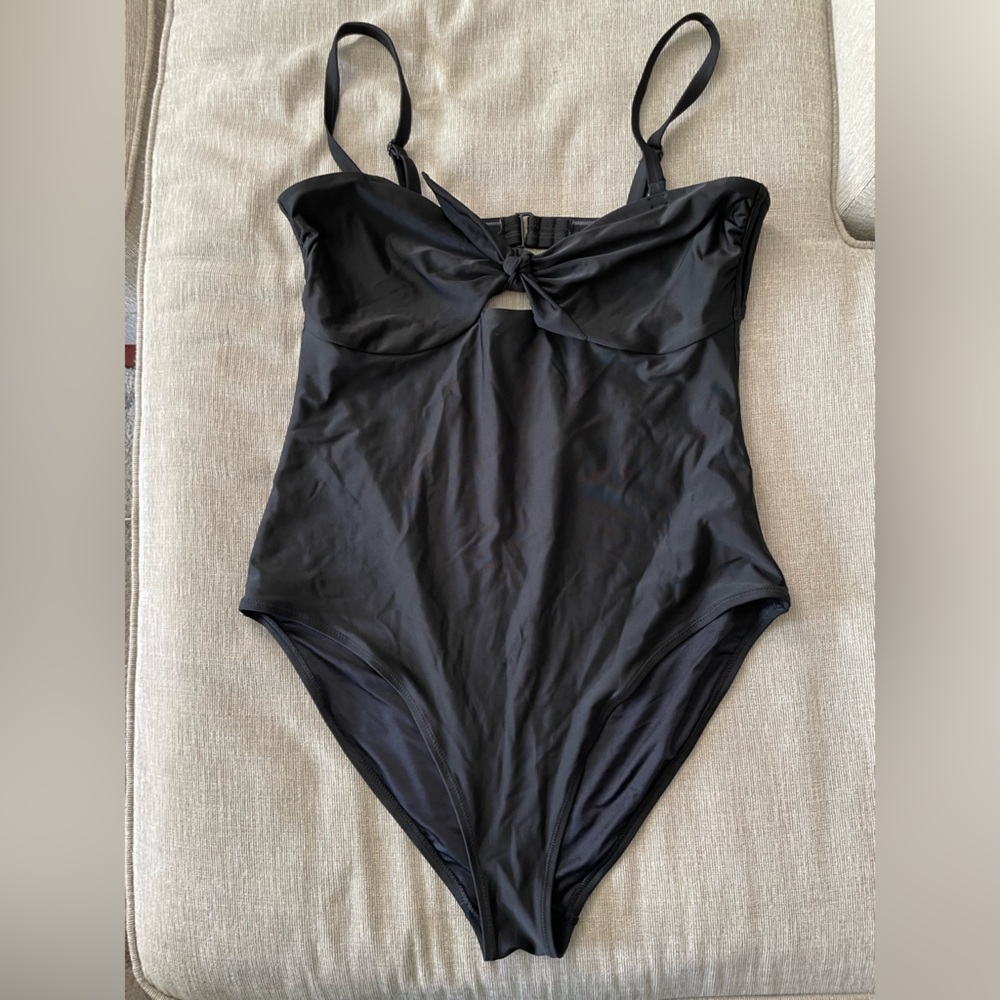 Black one piece bathing suit